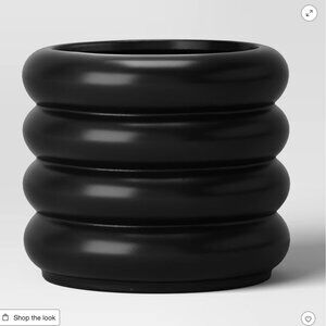 Black Ceramic Bubble Planter Large 7.76" wide by Room Essentials NWT